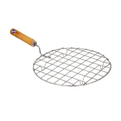 Round Barbeque Jali Roti Roast Grill Papad Roaster Chapati Toast Grill Wooden Handle paneer tandoor net