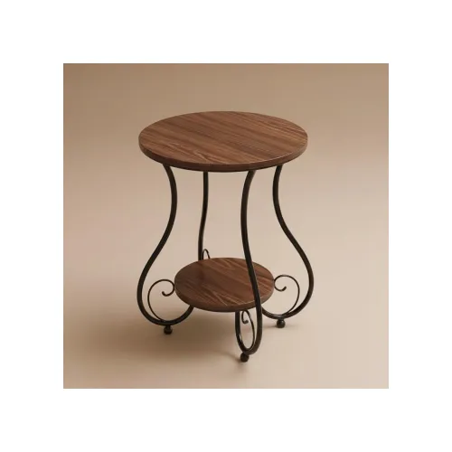 Image of Round Coffee Table End Table Metal Sofa Side Tables for Living Room Balcony Bedroom