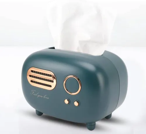 Image of ROYAL CASA Retro Radio Tissue Box Holder - GREEN RTH-G Paper Dispenser