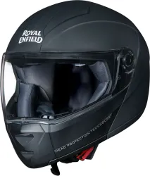 ROYAL ENFIELD Adroit Modular Flip Up with Visor | ISI Certified | for Men and Women Motorbike Helmet (Black)