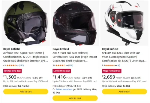 Image of ROYAL ENFIELD Helmet upto 55% Discount