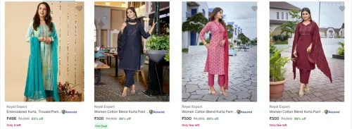 Image of Royal Export Women's Ethnic Sets at minimum 71% Discount