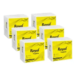 Royal Tissue Paper Napkins (540 Pulls) 90 Pulls X 6 Packs | 1-Ply Soft Paper Napkins | Hygienic Disposable Napkins for Home & Office