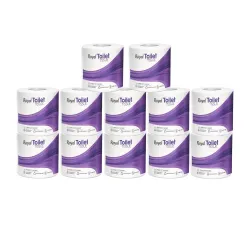 Royal Toilet Tissue Paper Roll | 2400 Pulls (200 x 12 Rolls) | Tissue Paper Roll, Toilet Paper Roll 2-Ply Soft & Strong Bathroom Tissue | Highly Absorbent & Hygienic Toilet Paper