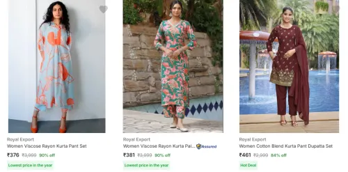 Image of Royal Export Women's Ethnic Sets upto 90% Discount