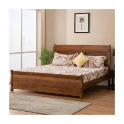 Royaloak New York American Wooden King Bed Without Storage | Solid Wood
