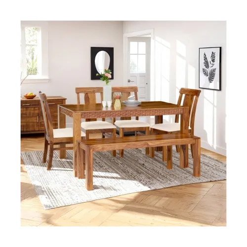 Image of Royaloak Terence Wooden 6 Seater Dining Set