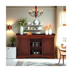 Royaloak Texas American Wooden Side Board | Solid Wood Veneer