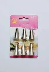 Royals 6pc Cake Decorating Icing Steel Nozzles, Po6