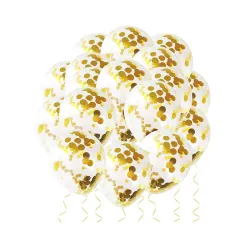 Rozi 50-Piece Metallic Gold Confetti Balloon Set