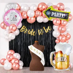 Rozi Decoration Bride To Be Party Decoration Kit with Rose Gold Balloons