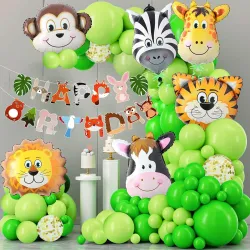 Rozi Decoration Jungle Theme Birthday Decoration Kit Pack of 82 Pcs 