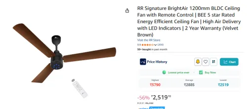 Image of RR Signature BrightAir 1200mm BLDC Ceiling Fan