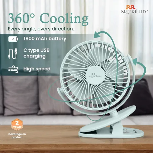 Image of RR Signature Buddy Mini 110mm Portable Clip Fan 