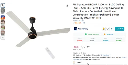 Image of RR Signature NeoAir 1200mm BLDC Ceiling Fan