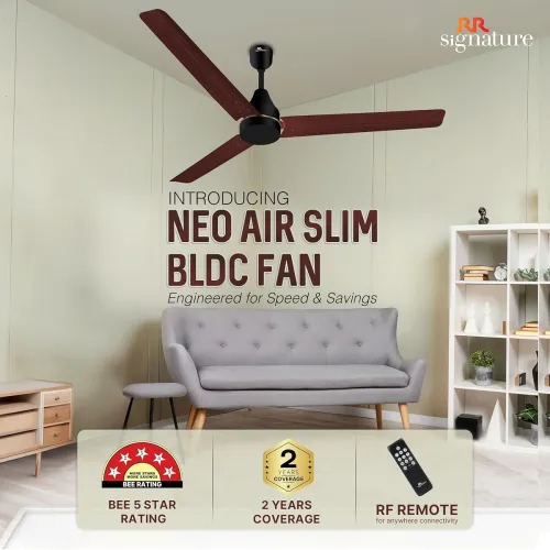 Image of RR SIGNATURE NEOAIR MINI MOTOR BLDC Ceiling Fan 1200 MM [ALE BROWN]