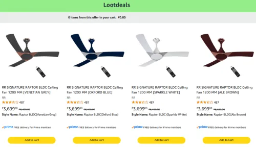 Image of RR Signature Raptor BLDC Ceiling Fan 1200mm