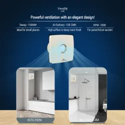RR Vento Air 100mm Exhaust Fan White
