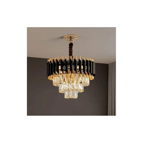 Image of RSKVA Black Mamba Round Chandelier (400 MM) Glass