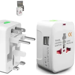 rts 224+ Countries Supported 2026 Universal Travel Adapter Plug Travel Adapter International All in One Worldwide Universal Travel Adapters Compatible with Smart Phone, Laptop, Mobile, Camer...
