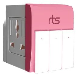 rts 3 Pin Multi Plug Socket-Universal Travel Adapter with Individual Switch