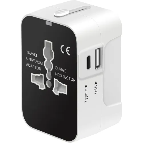 Image of rts Universal Travel Adapter Type C USB-C 3-in-1 Universal Adapter Plug