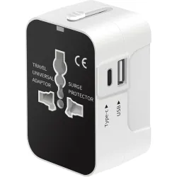 rts Universal Travel Adapter Type C USB-C 3-in-1 Universal Adapter Plug