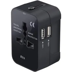 rts USB Universal Travel Adapter, International All in One Worldwide Travel Adapter and Wall Charger Travel Accessories 