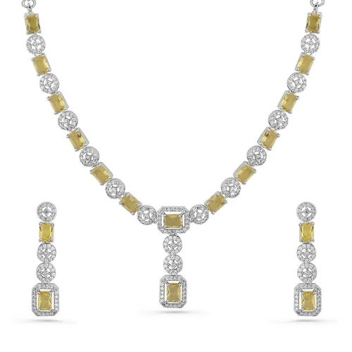 Image of Rubans AD Zircon Festive Jewellery Set with Earrings for Women