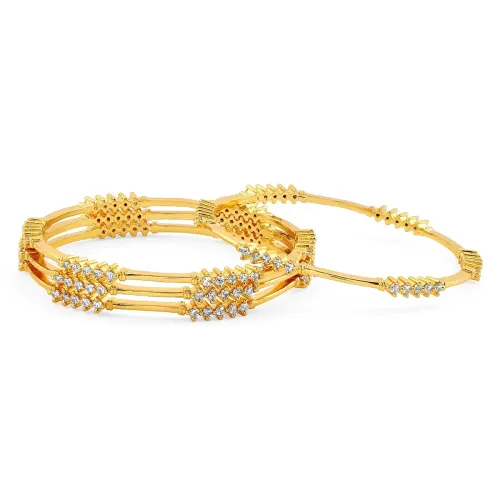 Image of Rubans AD Zircon Studded Slim Stackable Bangle Festive For Women & Girls