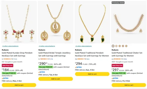 Image of Rubans Jewellery Set upto 93% Discount