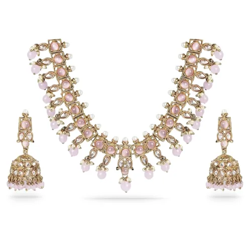 Image of Rubans Necklace Set Kundan Traditional Statement Jewellery Gift for Women & Girls