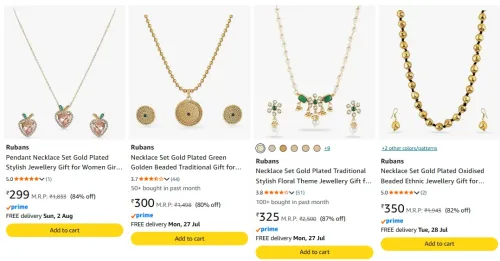 Image of Rubans Necklace Set Minimum 84% Discount