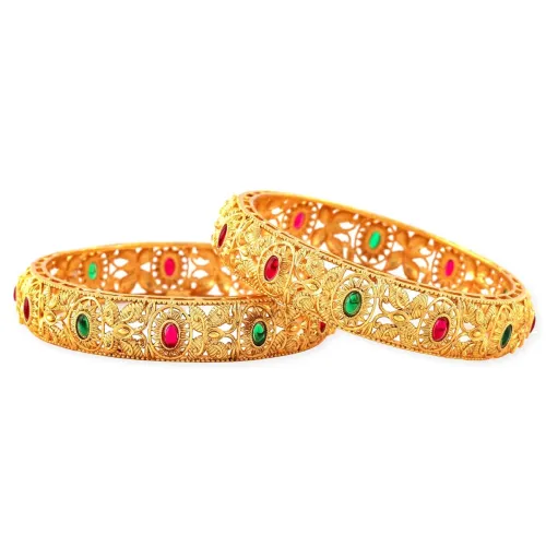 Image of Rubans Set of 2 Gold Plated Bangles Handcrafted