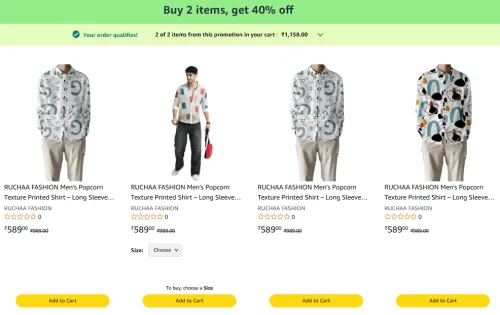 Image of RUCHAA FASHION Offer: Buy any 2 items for an extra 40% discount. 