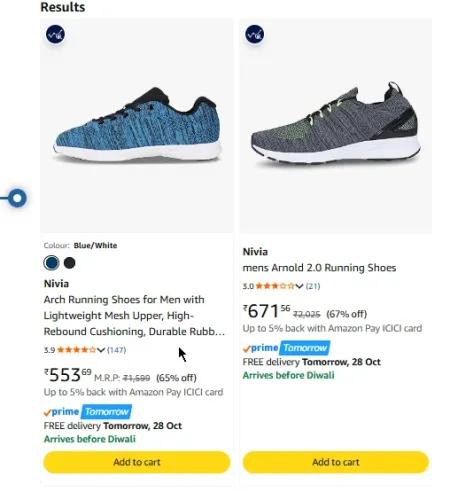 Image of Running Shoes at minimum 67% Discount