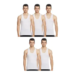 Rupa Jon Sleeveless Vest for Men, 100% Cotton Material, Round Neck, Pack of 5
