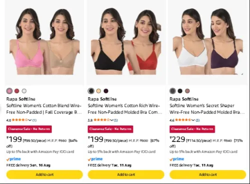Image of Rupa Softline Women's Inner wear starting @ ₹199