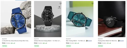 Image of Rustet Men's Wrist Watches at minimum 80% Discount