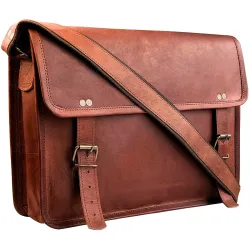RUSTIC TOWN Handmade Leather Messenger Bag Satchel Leather Laptop Bag