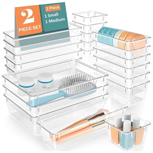 Image of Rylan Plastic Drawer Organizer Set of 2