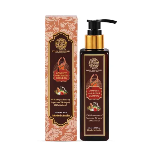 Image of RYLLZ ESSENTIALS Complete Hair Repair Shampoo | with Rosemary Oil & Argan Oil, Bhringraj, Tea Tree | Promotes Hair Growt
