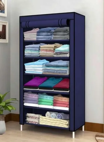 Image of Ryuga PP Collapsible Wardrobe (Finish Color - Navy Blue, DIY(Do-It-Yourself))