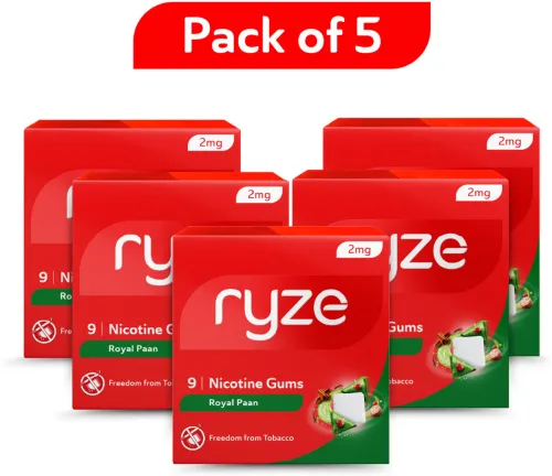 Image of Ryze Nicotine Gum 2mg Royal Paan (Pack of 5)