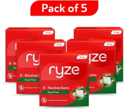 Ryze Nicotine Gum 2mg Royal Paan (Pack of 5)