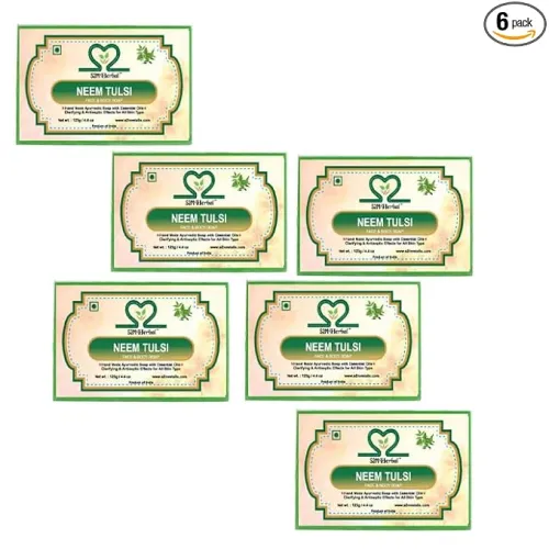 Image of S2M Herbal Neem and Tulsi Soap 125g Pack of 6