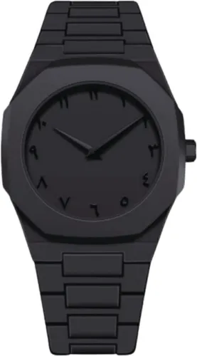 Image of SABR Black Minimalist Watch with Arabic Numerals Modern Wrist Watch A