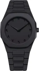 SABR Black Minimalist Watch with Arabic Numerals Modern Wrist Watch Analog Watch - For Men & Women 786