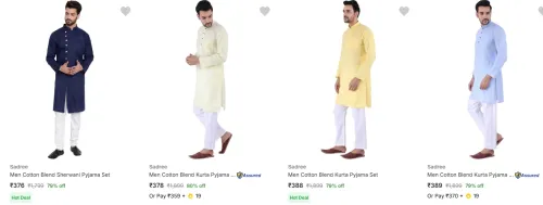Image of Sadree Men's Ethnic Sets upto 80% Discount