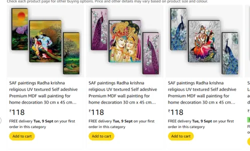 Image of SAF 3pcs Wall Paintings From ₹118